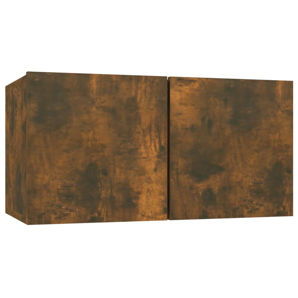 6 piece TV cabinet set smoked oak effect engineered wood