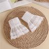 Women Detachable Sleeve Fake Cuffs Female Lace Thin Pleated Flare Sleeve False Cuffs Ruffles Wristband Decorative Accessory