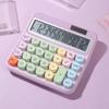 Mechanical Calculator 12 Digit Large LCD Display Big Round Button 15 Degrees Tilt Screen Cute Candy Colored Dual Power