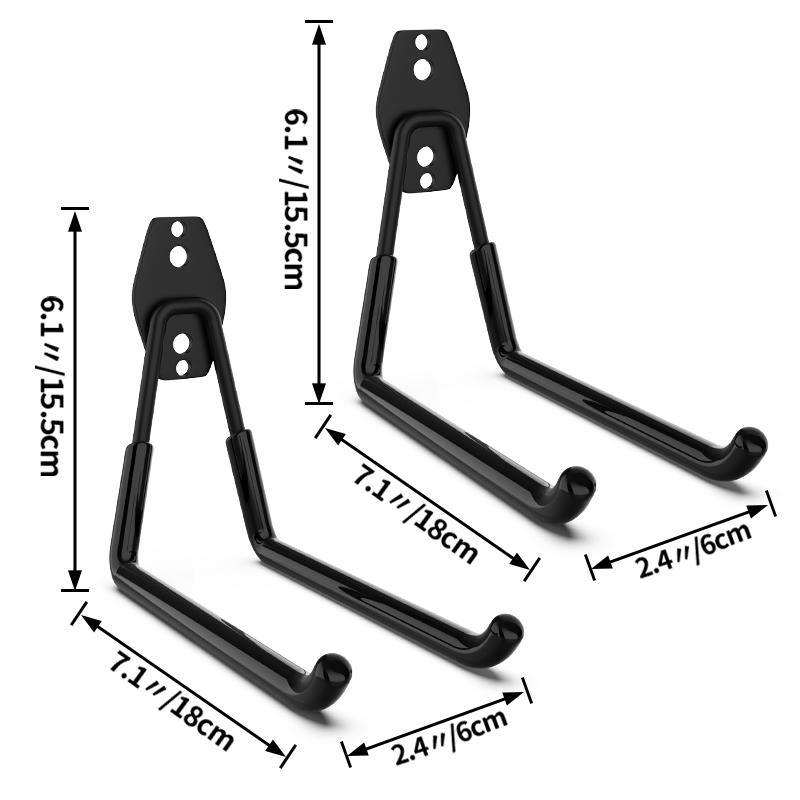 Сверхпрочный металлический крюк 5 размеров Крюки-органайзер для гаража Настенный держатель для велосипеда Противоскользящий крюк для хранения Лестницы Садовый инструмент