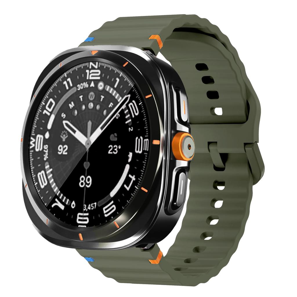 Ремешок+Переход на Ультра Чехол для Samsung Galaxy Watch 7 6 40 44мм Обновление до Galaxy Watch Ultra 47 Защитное стекло для экрана