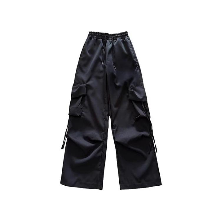Fashion Women Oversized Baggy Pants Retro Vintage High Street Casual Streetwear Loose Jogger Trousers Drawstring Pocket Pant