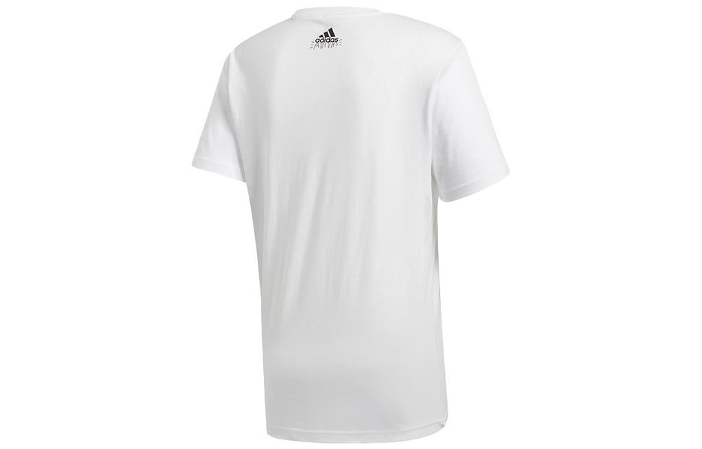 adidas Футболки Мужские Белые С Круглым Вырезом Умеренный Прямой Крой FN1715