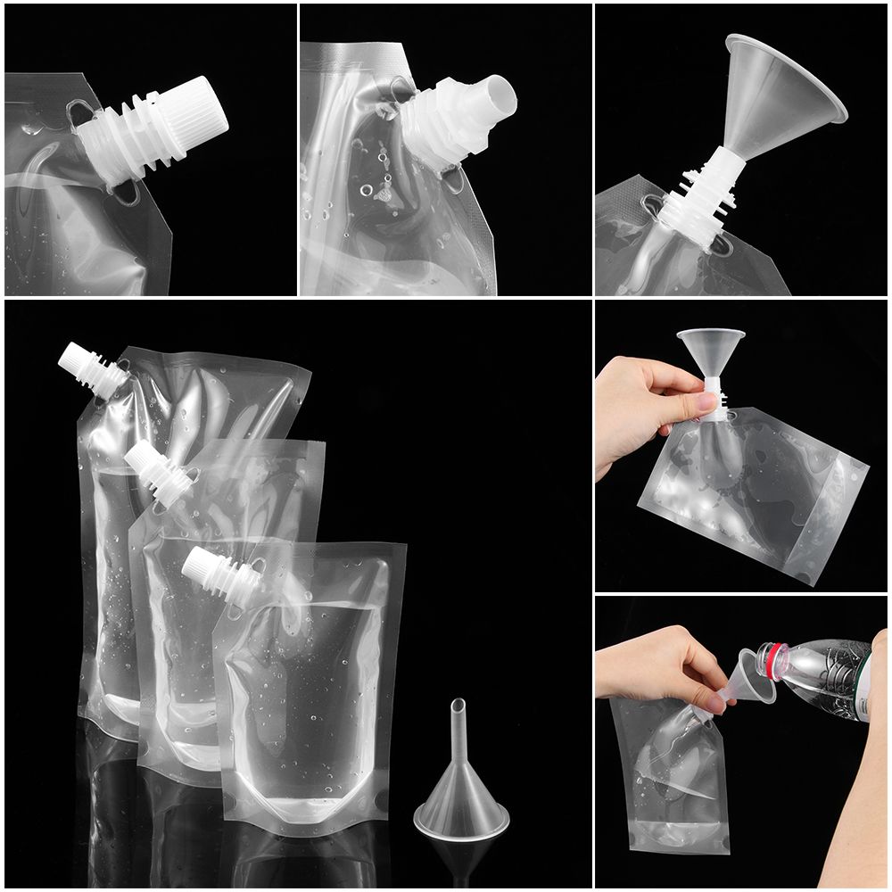 Transparent Outdoor Plastic Container Storage Bag Juice Stockpile Spout Pouch Food Storages
