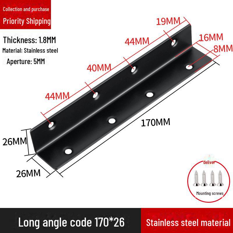Кронштейн для полок L-образной формы из нержавеющей стали, соединитель под прямым углом 90 градусов