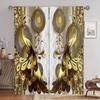 2 шт. Элегантные шторы с золотым цветочным узором для домашнего декора, оконная отделка для спальни, офиса, кухни, гостиной и кабинета