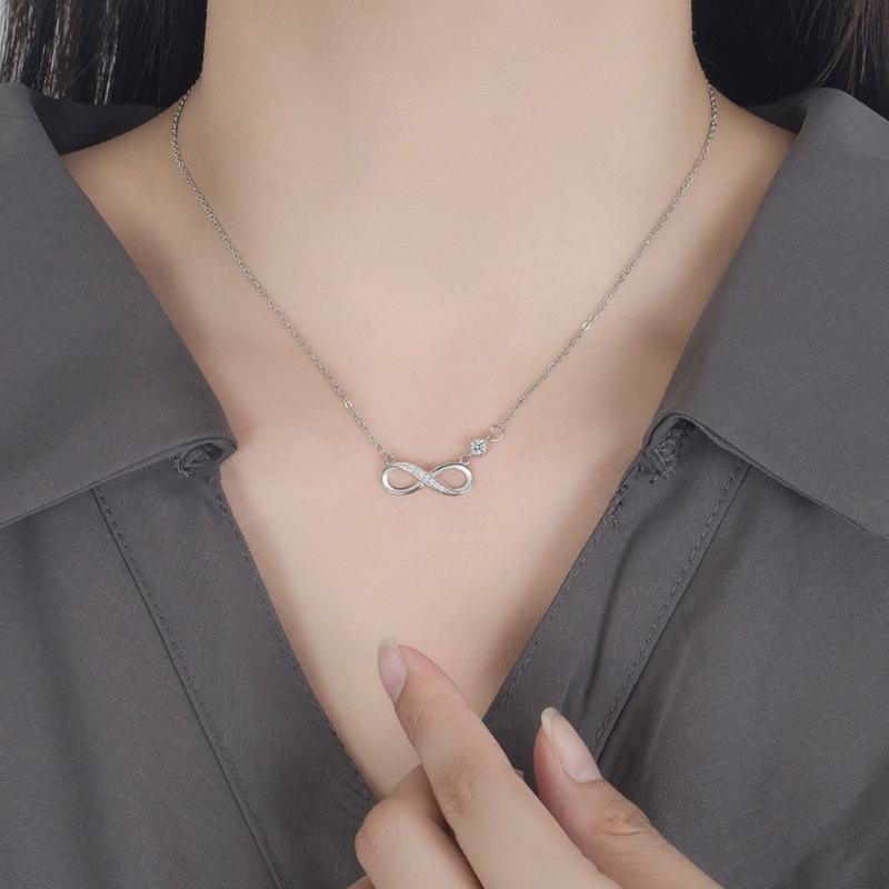 Simple Necklace Fashionable Eight Pendant Necklace Hollow Eight Neck Jewelry Perfect for Youthful Couple or Close Friend