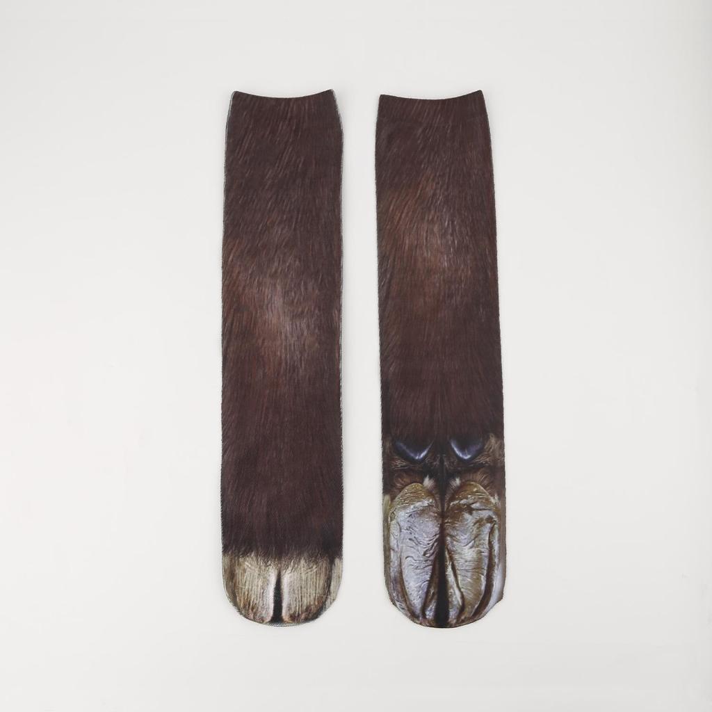 Носки до середины икры с когтями животных - Смешные носки с принтом для взрослых и детей