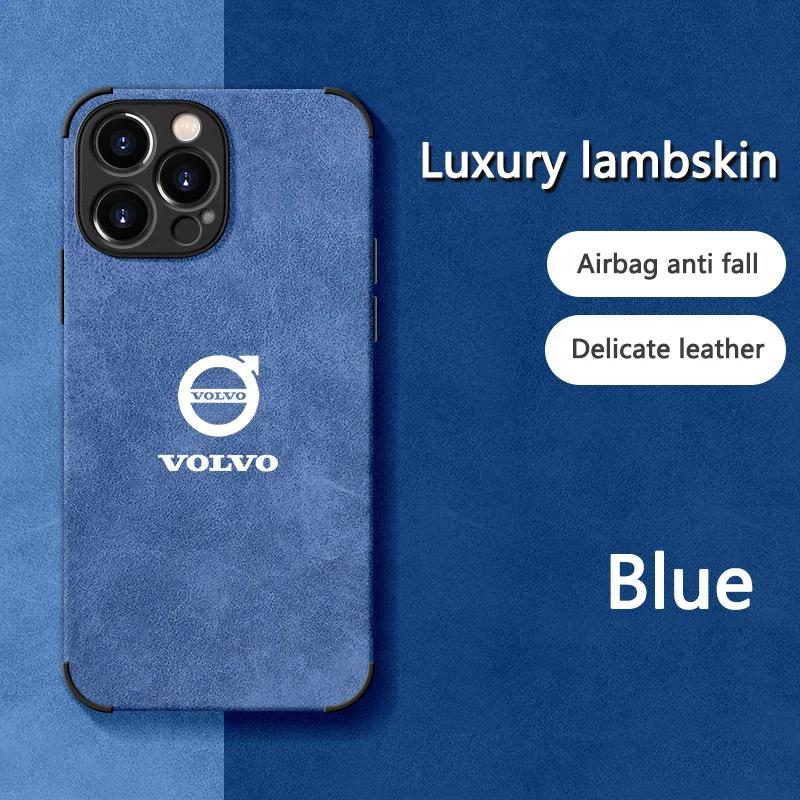 Колпаки на колеса Автомобильные Для Volvo Логотип Замша Полностью закрывающий Чехол для телефона Для iPhone 16 15 13 14 12 Pro Max Mini 8 XR XS 16 Plus 15Pro MAX Co