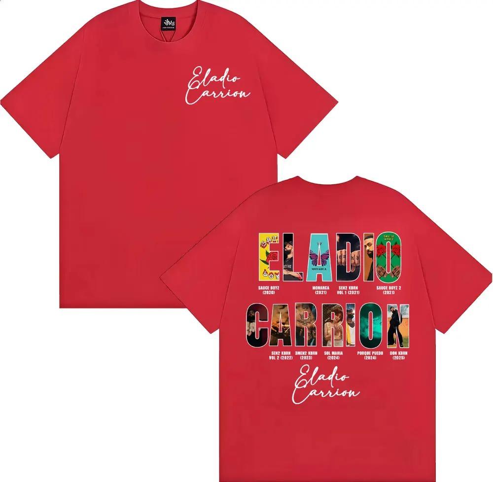 Rapper Eladio Carrion New Album Global Tour Mercah TShirt Cover Poster Graphic Print Men Women Hip Hop Tee Loose Oversized Tops