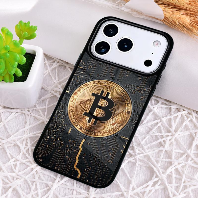 Чехол для телефона Bitcoin BTC для iPhone 17 Air 16 15 11 12 14 13 Pro Max Ударопрочный чехол
