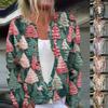 Women's Fashion Long Sleeve Christmas Christmas Tree  Snowflake Print Jacket Cardigan