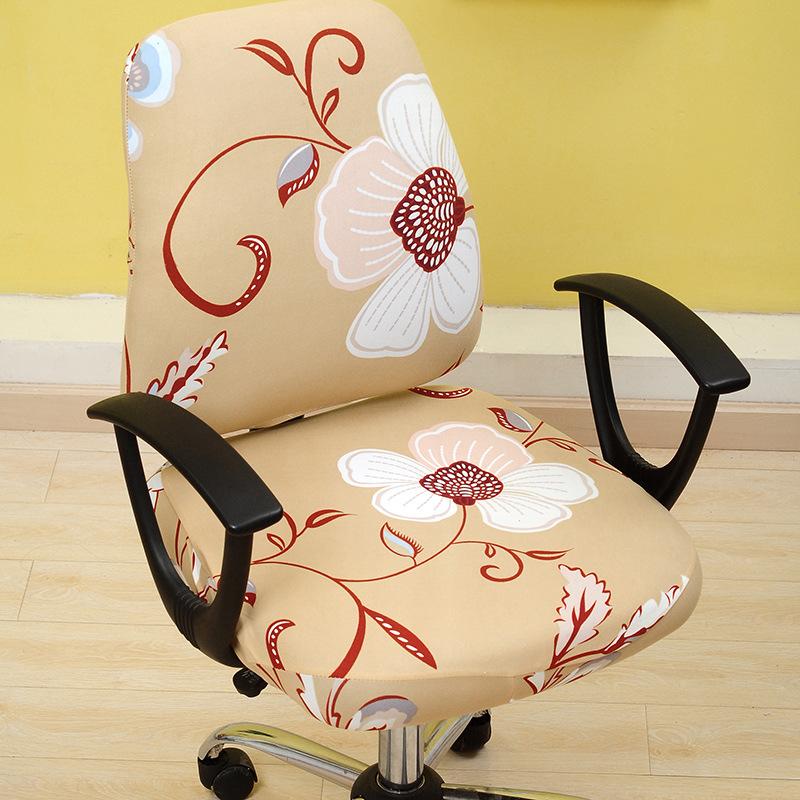 Printed Stretch Split Seat Cover Universal Computer Sectional Chair Covers Home Decor Rotating Lift Office Chair Protectors