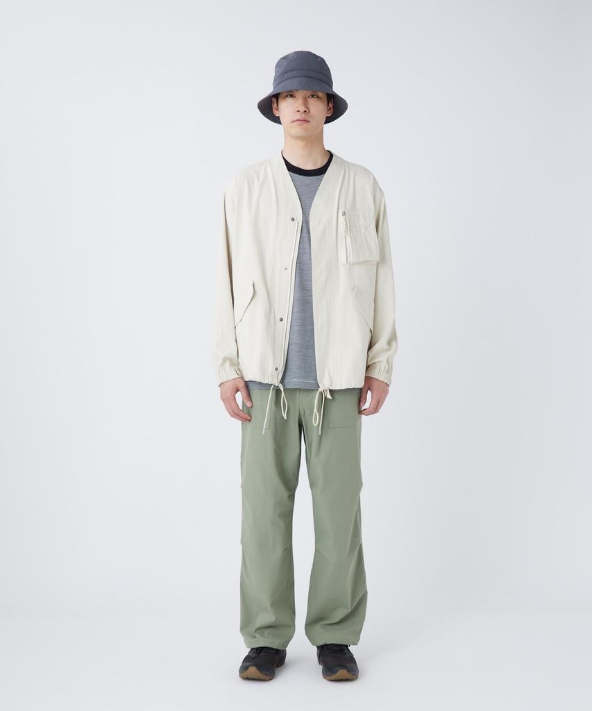 Snow Peak TAKIBI Herringbone Collarless Jacket Outerwear Jacket ECRU M JK-26SU007 Men's Women's