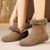 Platform Fur Women Suede Chelsea Snow Boots Warm Short Plush Women Shoes 2024 Winter Zipper Gladiator Goth Motorcycle Boots