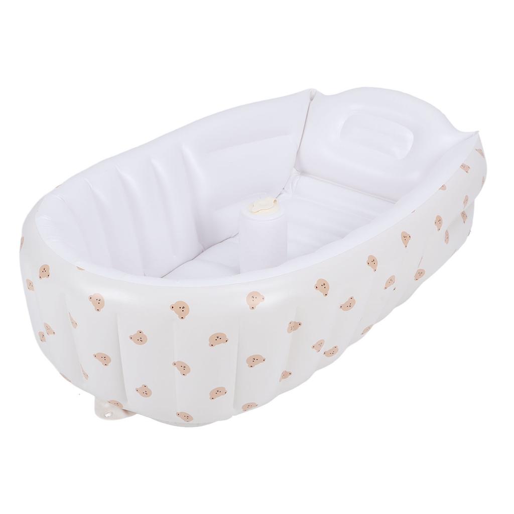 Inflatable Baby Bathtub Newborn Folding Toddler Bath Tub Portable Baby Shower Seat with Built In