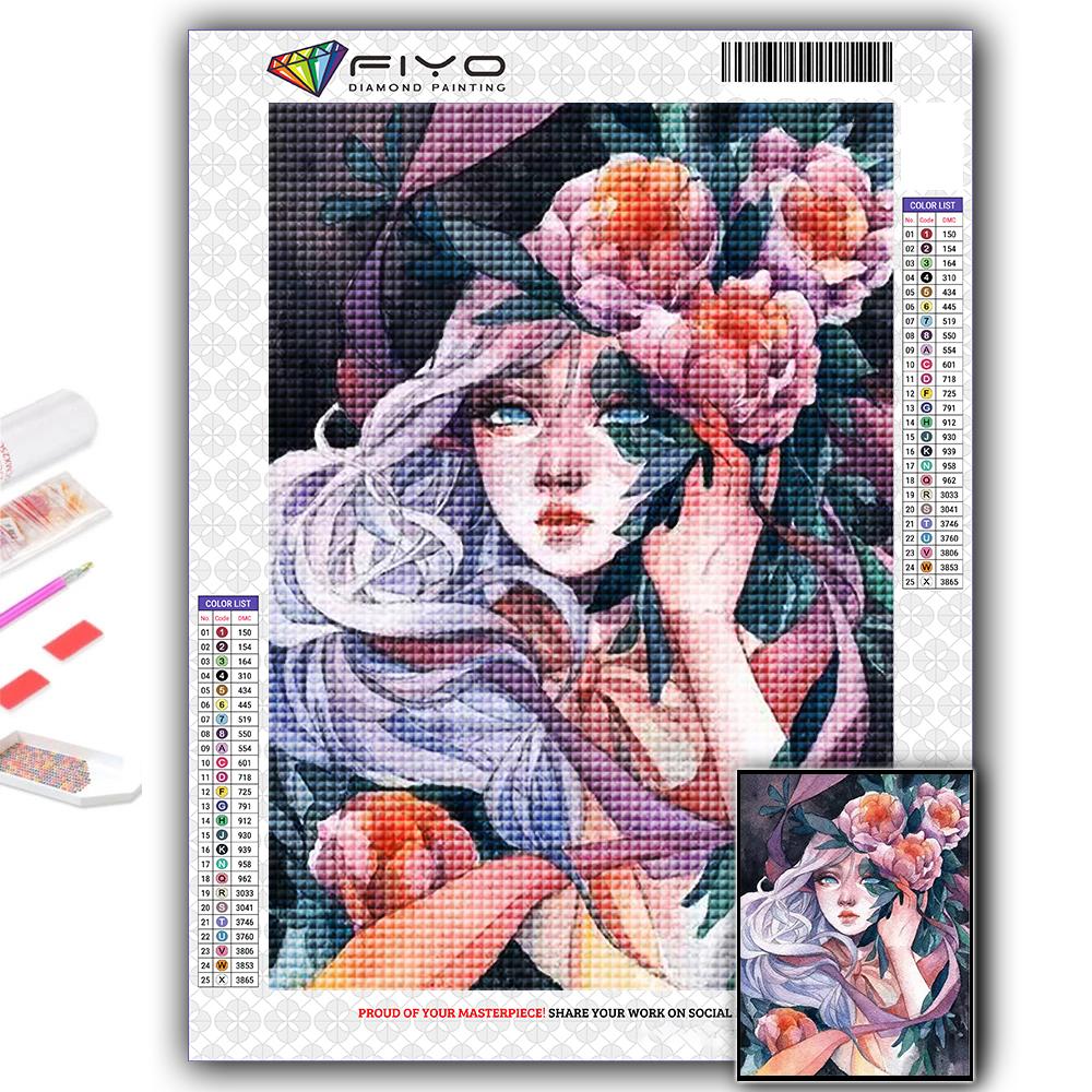 Full 5D Diy Diamond Painting Girls and Flowers 5D Diamond Painting