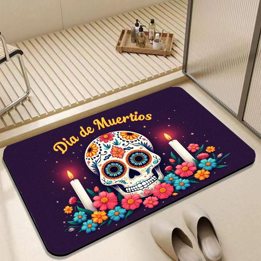 Мультяшный Хэллоуинский коврик для прихожей с вампиром, Диатомовая грязь Противоскользящий Декорация в виде тыквенной головы Домашний декор Ковер