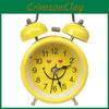 Yellow Smile Mechanical Alarm Clock For Kids With Silent Quartz Movement