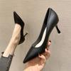 New Arrival Adult Rubber Leather Stiletto Pointed High Heels for Women Simple and Elegant High Heels for Commuting and Going Out