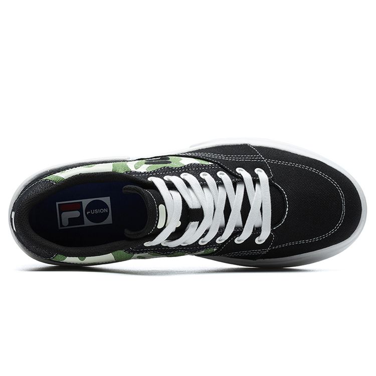 FILA Fusion Casual Comfortable Low-Top Skate Shoes Women sneaker Black Green T12W228211FBJ