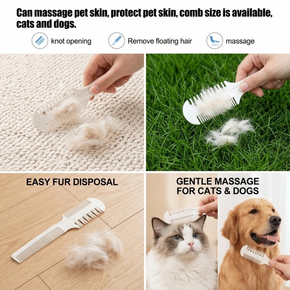 Smooth Pet Grooming Comb Flexible Pet Massage Brush Handy Fur Remover Rake Pet Grooming