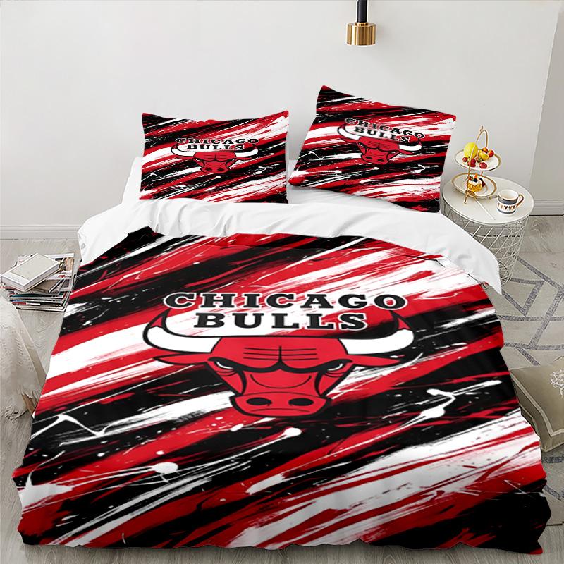 Bull Basketball Artwork 3PCS Bedding set,Ideal for 1pc Duvet Cover And 2pcs Pillowcases Perfect for Fan gift,Ideal for Bedroom, Dormitory