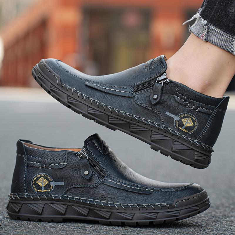 Сапоги из спилка ручной работы, мужская обувь, удобные ботильоны для мужчин, повседневная обувь, обувь для инструментов большого размера