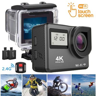 Экшн-камера с сенсорным экраном 4K, Wi-Fi, двойной экран, 12 МП Ultra HD, 30 м, водонепроницаемая спортивная видеокамера DV, широкоугольный объектив 170 градусов