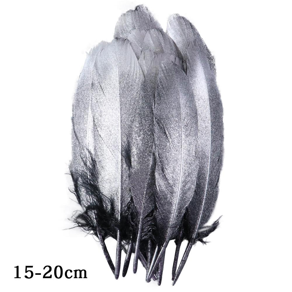 Natural Gold Dipped Feathers White Goose Plume for DIY Crafts Jewelry Making Handicraft Party Gift Box Cake Decoration