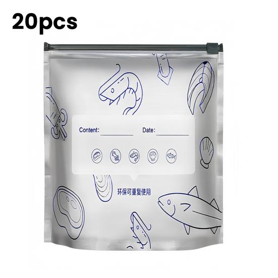 Пакеты из алюминиевой фольги, запечатываемые, герметичные, многоразовые, запечатанные пакеты, стоячие вакуумные пакеты с застежкой-молнией и этикеткой для хранения овощей, фруктов, мяса