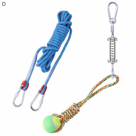 1Set Spring Cotton Rope Bite Resistant Relieve Boredom Lightweight Dogs Spring Pole Toys for Teddy