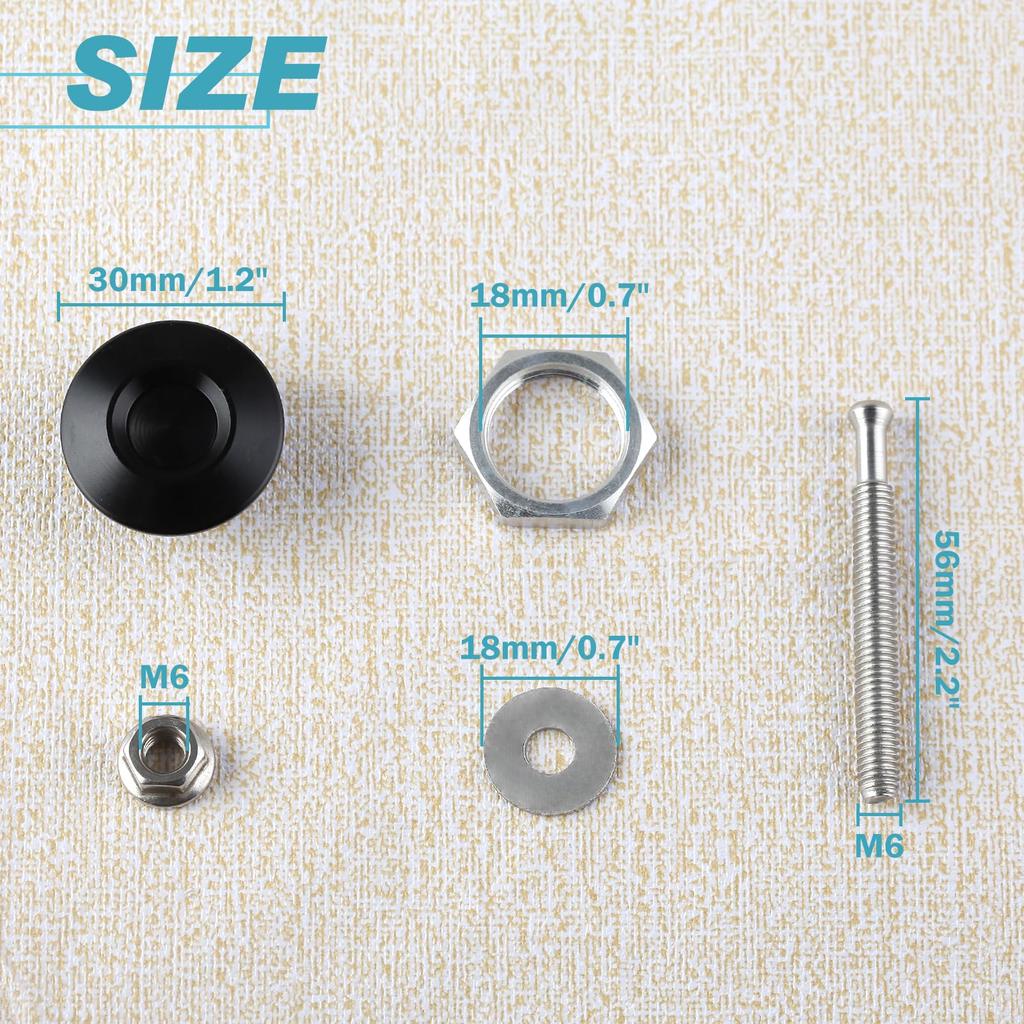 LEONTOOL Hood Pins, Set of 2, Universal Bonnet Pin, Push Type, For Cars, Quick