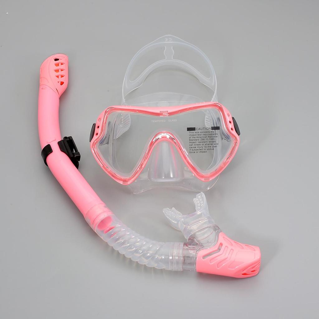 Snorkeling & Diving Set: Large Frame Silicone Mask and Snorkel for Men and Women
