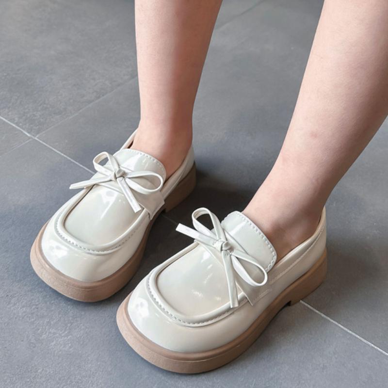 Весна Осень Детские Черные Лоферы Модные Дышащие Девушки Принцесса Кожаные Туфли Повседневные Толстые Подошвы Детские Школьные Одиночные Туфли