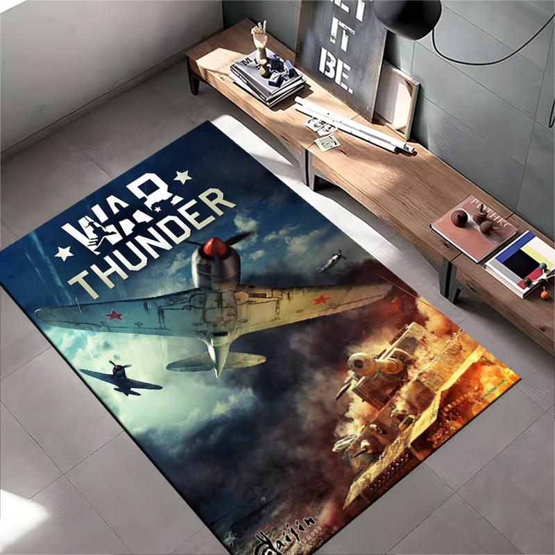 "Ковер с тематикой War Thunder" Нескользящий ковер, подходит для гостиной и спальни, диванов.