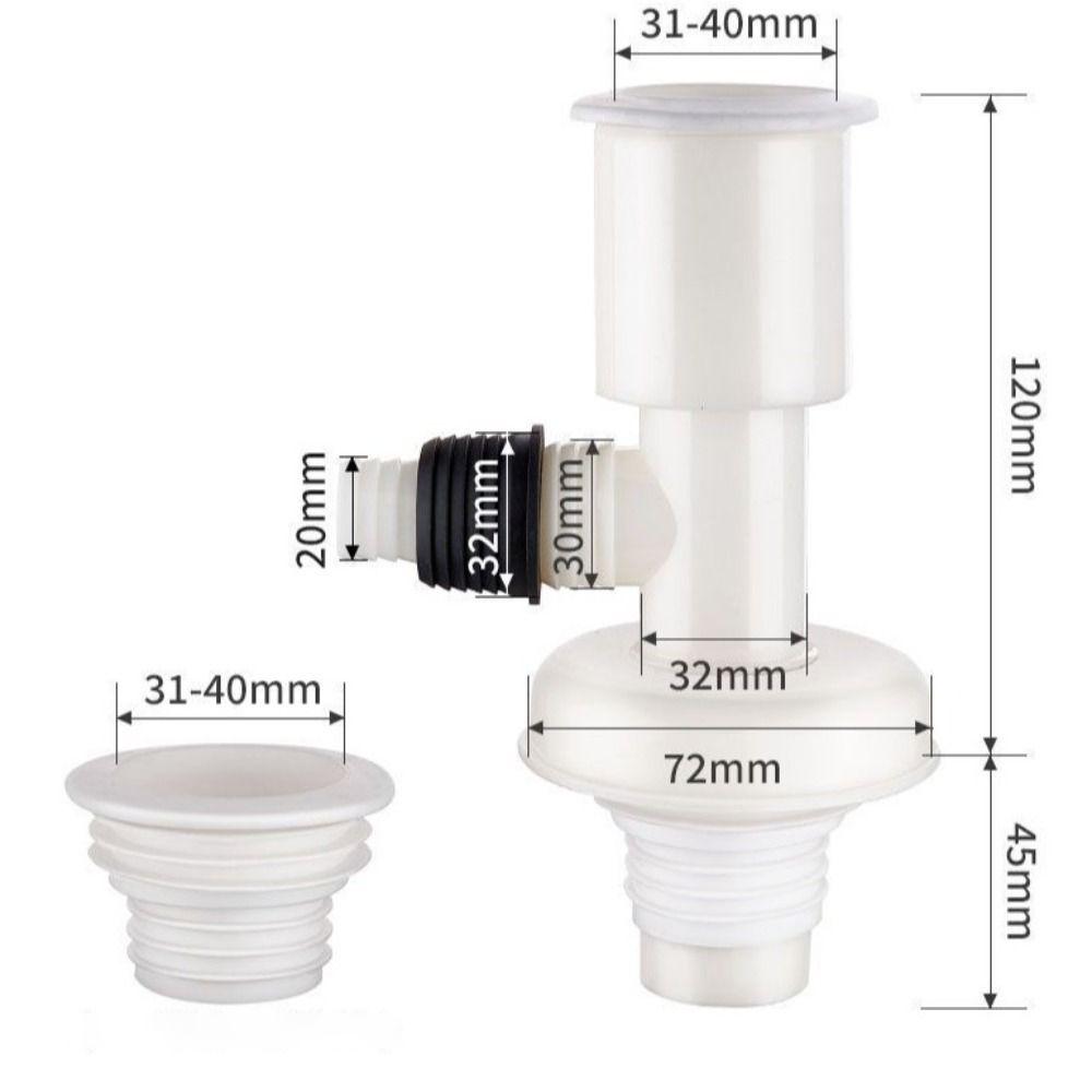 Dual-Interface Floor Drain Joint Dual-Purpose Drain Pipe Tee Washing Machine Drain Tee  Bathroom