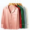 Yuyue Women's Long-Sleeved Mulberry Silk Pajamas: Breathable and Loose-Fitting Sleepwear for Spring and Summer.