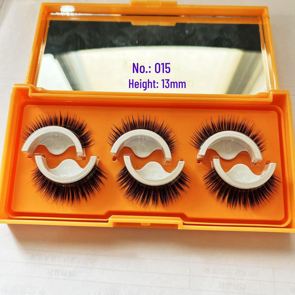 Самоклеящиеся полоски для ресниц Qiao Zitong: Три пары долговечных, простых в носке накладных ресниц.