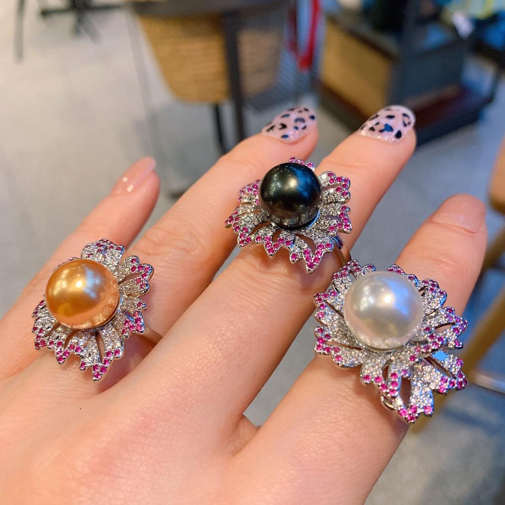 Кольцо с жемчугом Wish, слегка оправленным красным бриллиантом, модное регулируемое кольцо