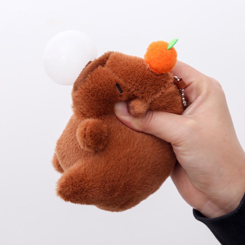 15 см милый плюшевый кулон в виде мыльных пузырей Капибала, мультяшный брелок-подвеска в виде капибары, кукла, плюшевый брелок, украшение для автомобиля, подвеска