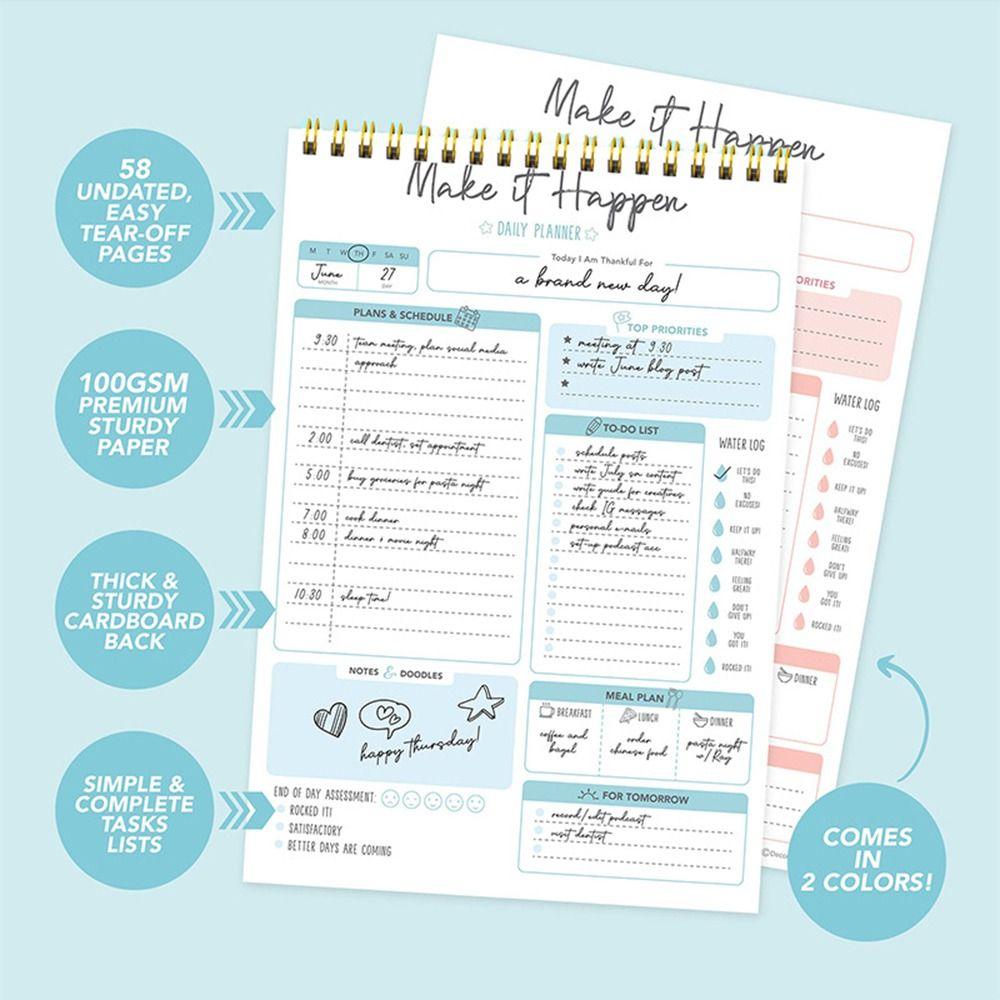 52 Sheets Schedules Journal Portable Schedule Writing Pads A5 Agenda Planner Office Supplies