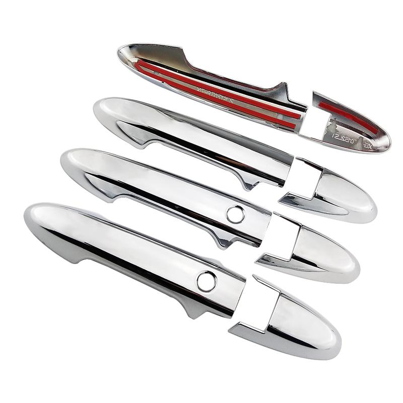 Door Handle Cover For Honda Jazz Fit GK5 GP5 2014- Carbon Fiber Color Modify Refit Chrome Decoration Trim Decor Sticker