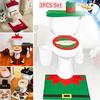 3pcs Bathroom Set Santa Claus Snowman Toilet Foot Seat Radiator Cap Tissue Box Cover Christmas Decor