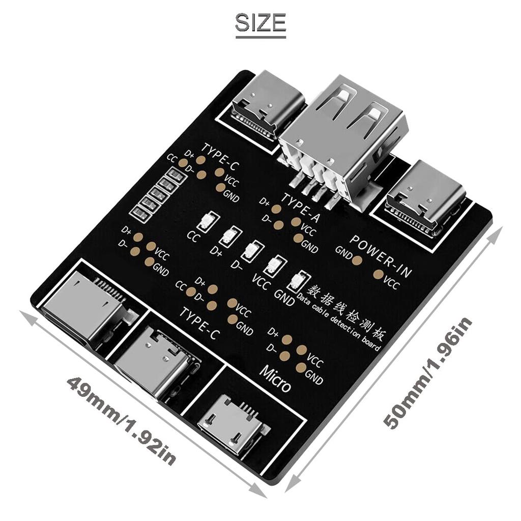 Тестер USB-кабелей DT3 для IOS Android Micro Type-C, плата для тестирования на короткое замыкание, вкл/выкл, инструмент, плата для обнаружения кабелей данных DT3