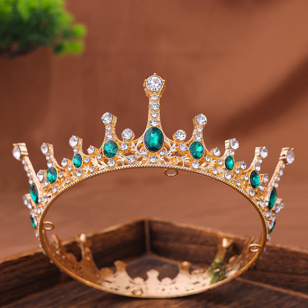 Весь круг диадемы невесты Европейская и американская диадема из страз Аксессуары для волос Свадебное платье День рождения Аксессуары для волос