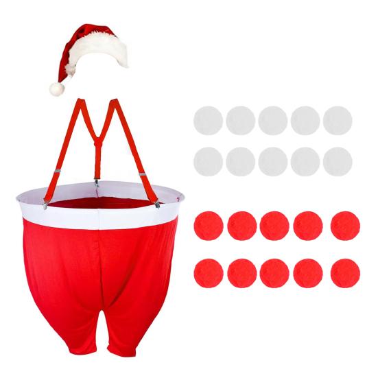 Yousheng Santa Pants Snowball Fight Kit Red And White Fake Snowball Activity Christmas Party Toss Game with 20 Snow Balls for Family Indoor Outdoor
