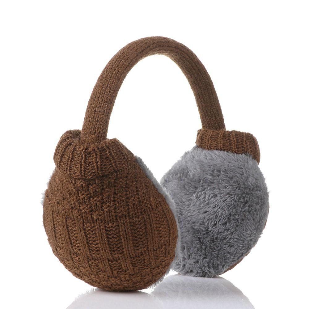 Модный зимний теплый пушистый чехол для ушей, вязаные наушники, грелки для ушей, муфты для ушей