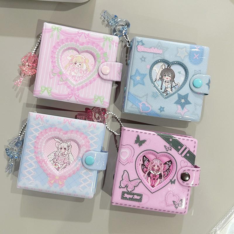 Sweet Lace Denim Style Mini Card Album Portable 3 Inch Photocard Binder Detachable Loose-Leaf Small Card Storage Bag