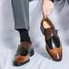 Лоферы с цветной пряжкой большого размера, деловые туфли в стиле кэжуал, закрывающие ногу, мужская кожаная обувь, мужская обувь для жениха на свадьбу